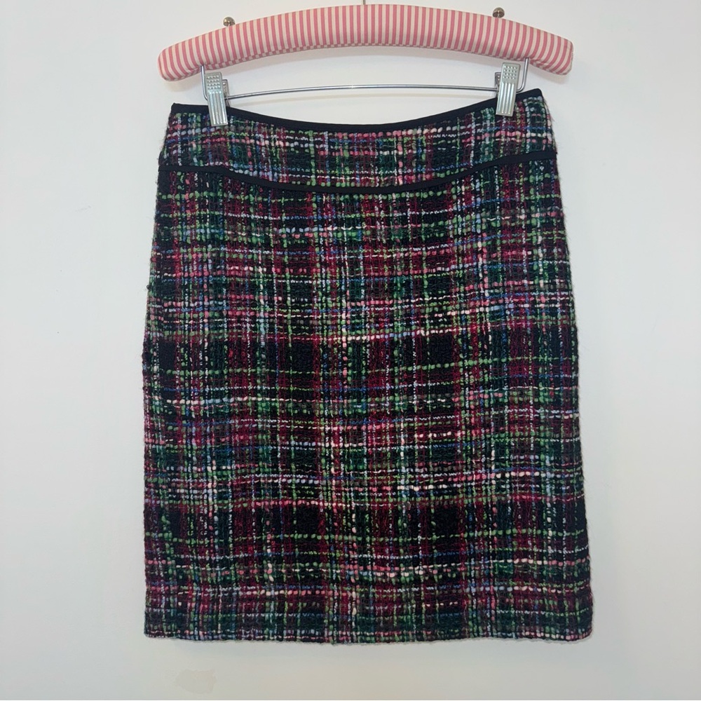 Talbots Acadamia Wool Blend Tweed Plaid Pencil Skirt